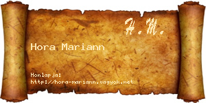 Hora Mariann névjegykártya