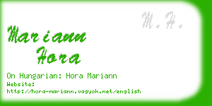 mariann hora business card